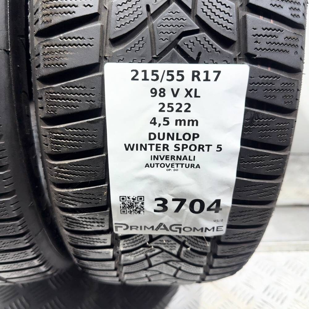 Gomme usate DUNLOP Winter Sport 5 215/55 R17 98V – foto 03 | Prima Gomme DUNLOP Winter Sport 5 215/55 R17 98V, dettaglio fotografico 3