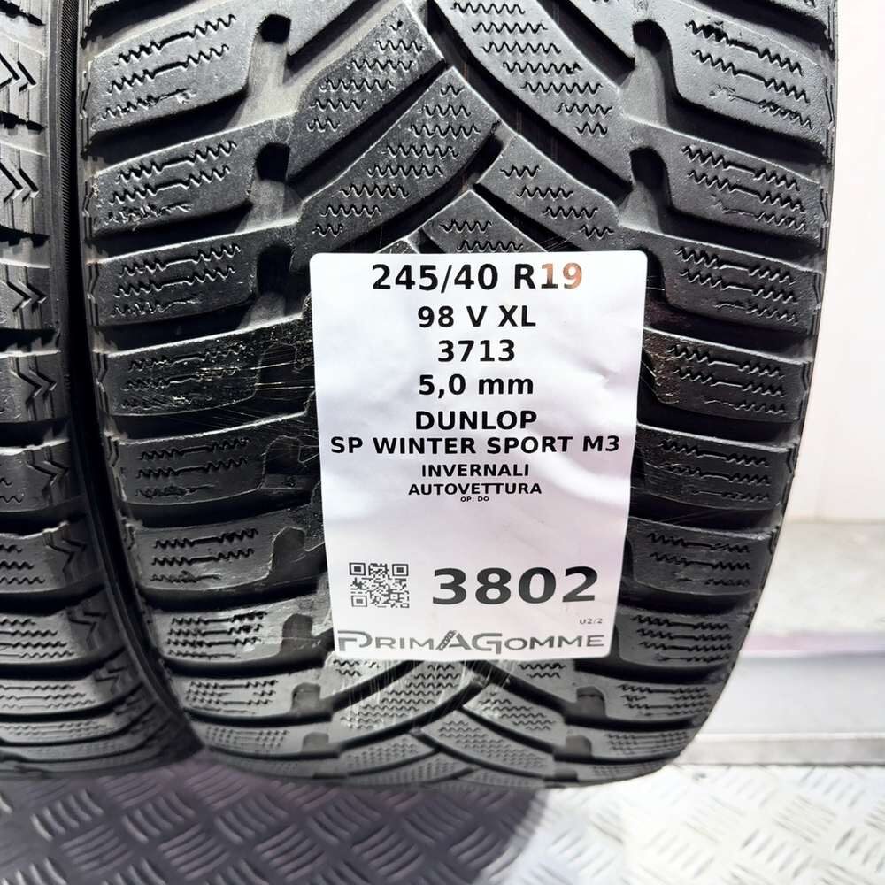 Gomme Usate 245 40 R19 98V XL Dunlop SP Winter Sport M3 71% Invernali | Gomme Usate | PrimaGomme.it DUNLOP SP Winter Sport M3 245/40 R19 98V, dettaglio fotografico 3