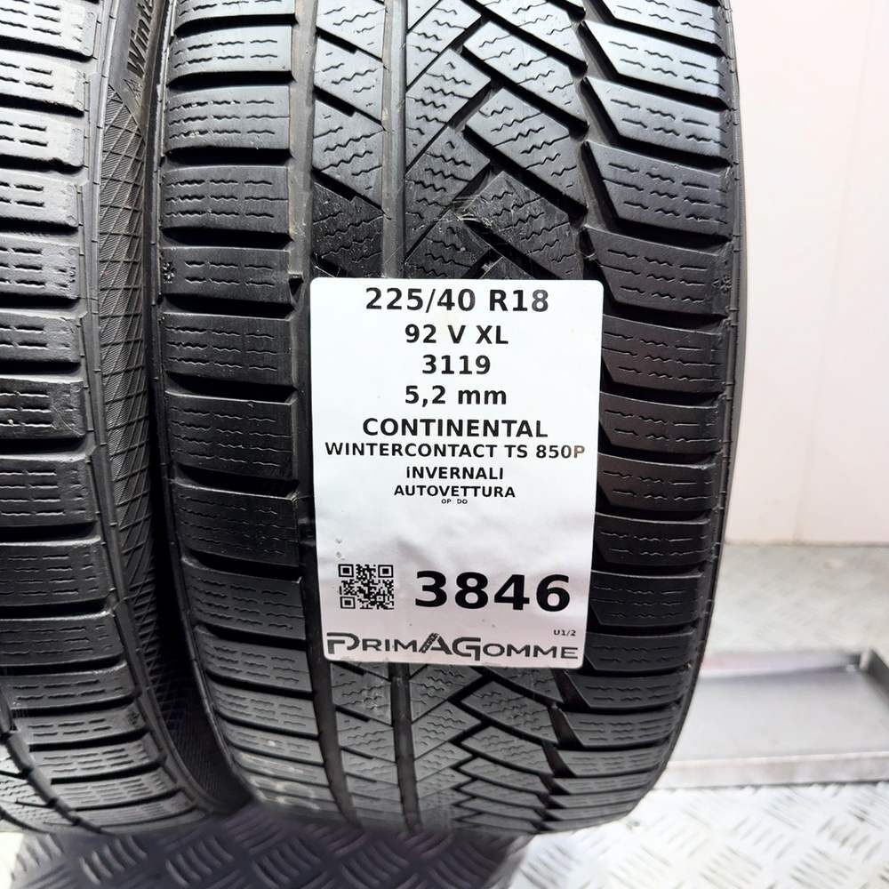 Gomme Usate 225 40 R18 92V XL Continental Wintercontact TS 850P 74% Invernali | Gomme Usate | PrimaGomme.it CONTINENTAL Wintercontact TS 850P 225/40 R18 92V, dettaglio fotografico 3