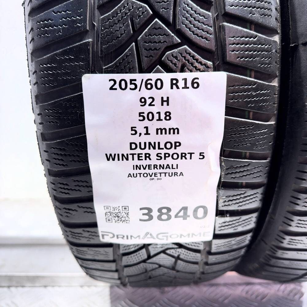Gomme Usate 205 60 R16 92H Dunlop Winter Sport 5 73% Invernali | Gomme Usate | PrimaGomme.it DUNLOP Winter Sport 5 205/60 R16 92H, dettaglio fotografico 3