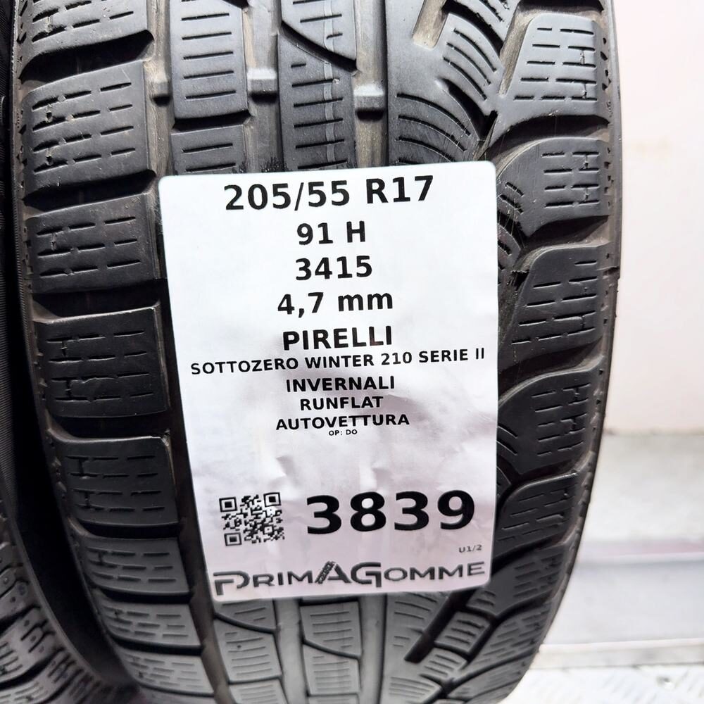 Gomme Usate 205 55 R17 91H Pirelli Sottozero Winter 210 Serie RunFlat Invernali | Gomme Usate | PrimaGomme.it PIRELLI Sottozero Winter 210 Serie II 205/55 R17 91H, dettaglio fotografico 3