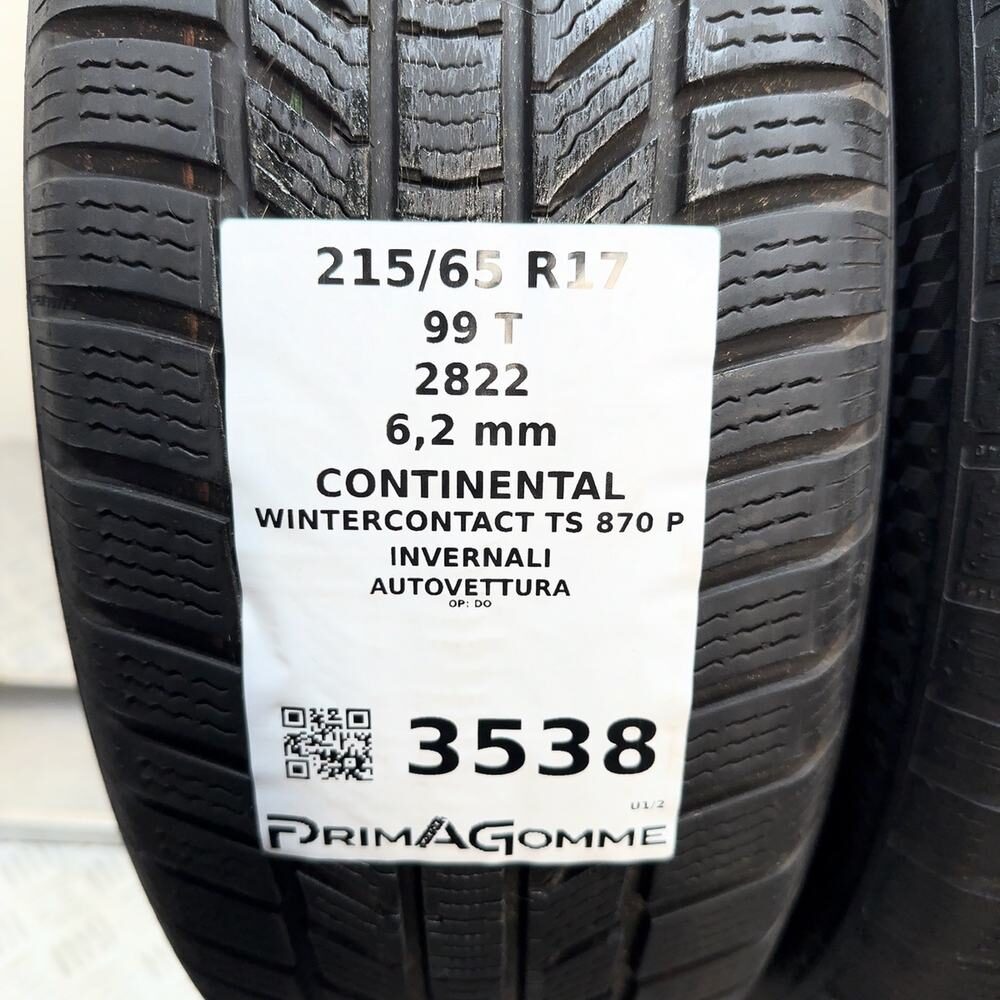 Gomme Usate 215 65 R17 99T Continental Wintercontact TS 870 P 89% Invernali | Gomme Usate | PrimaGomme.it CONTINENTAL Wintercontact TS 870 P 215/65 R17 99T, dettaglio fotografico 3