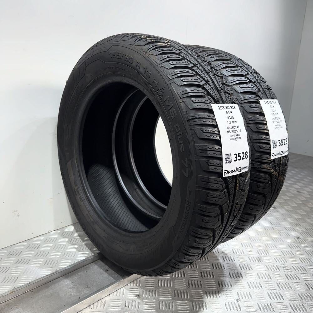 Gomme Usate 195 60 R16 89H Uniroyal MS Plus 77 79% Invernali | Gomme Usate | PrimaGomme.it UNIROYAL MS PLUS 77 195/60 R16 89H, dettaglio fotografico 10