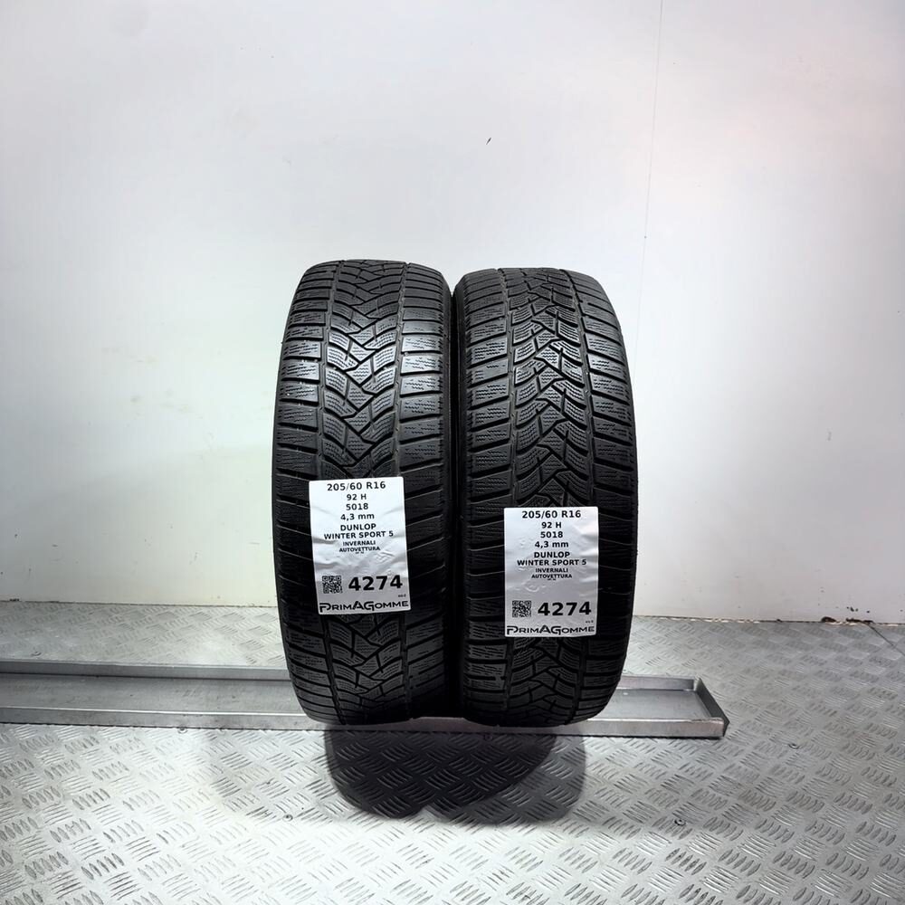 Gomme usate DUNLOP Winter Sport 5 205/60 R16 92H | Prima Gomme Gomme usate DUNLOP Winter Sport 5 205/60 R16 92H