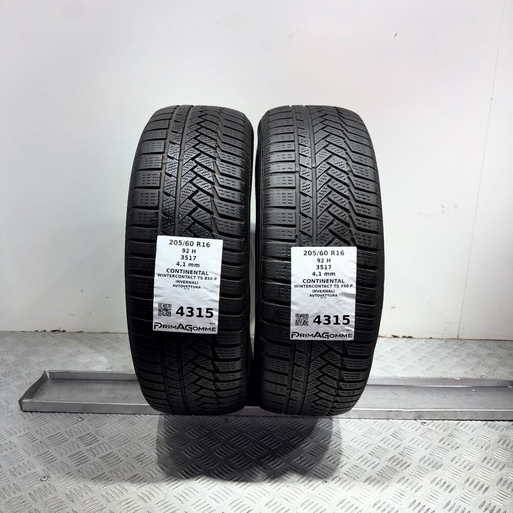 Gomme usate CONTINENTAL Wintercontact TS 850 P 205/60 R16 92H | Prima Gomme Gomme usate CONTINENTAL Wintercontact TS 850 P 205/60 R16 92H