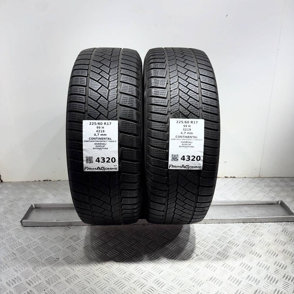 Gomme usate CONTINENTAL Contiwintercontact TS830 P 225/60 R17 99H | Prima Gomme Gomme usate CONTINENTAL Contiwintercontact TS830 P 225/60 R17 99H
