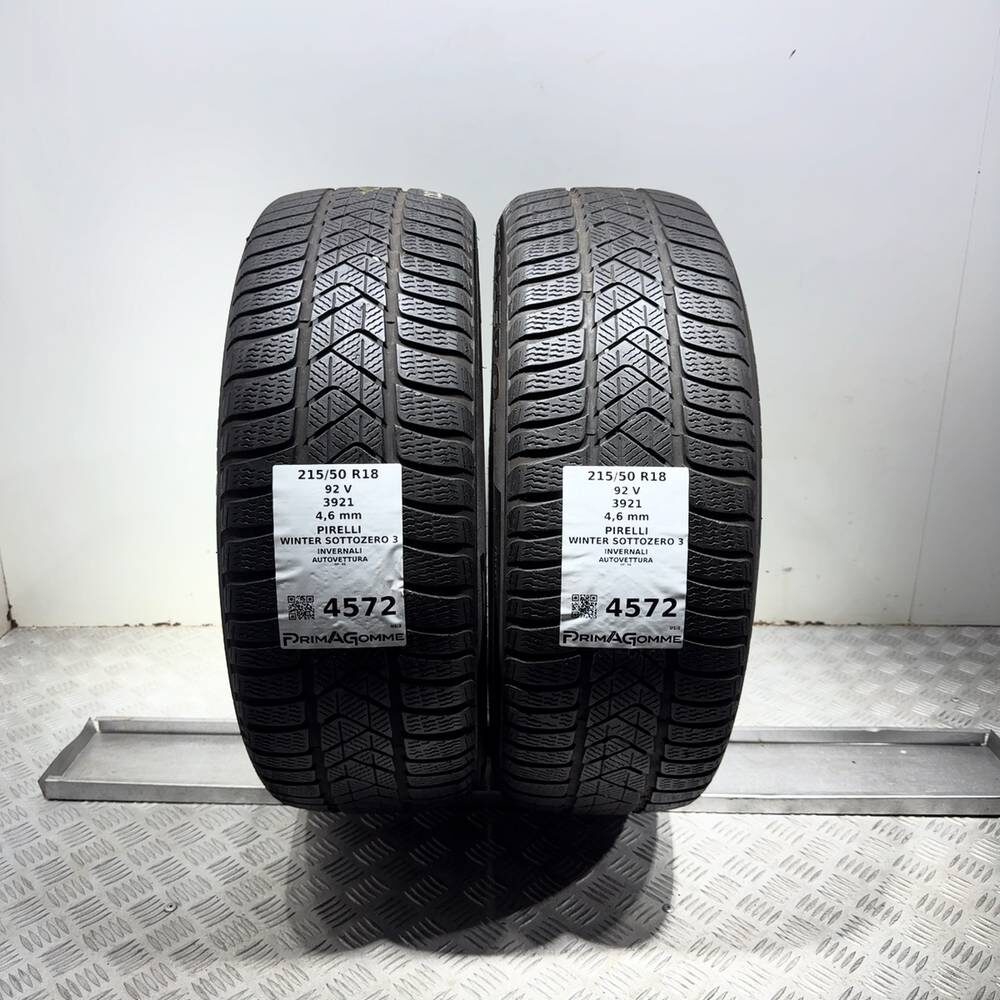 Gomme Usate 215 50 R18 92V Pirelli Winter Sottozero 3 Invernali | Gomme Usate | PrimaGomme.it Gomme usate PIRELLI Winter Sottozero 3 215/50 R18 92V