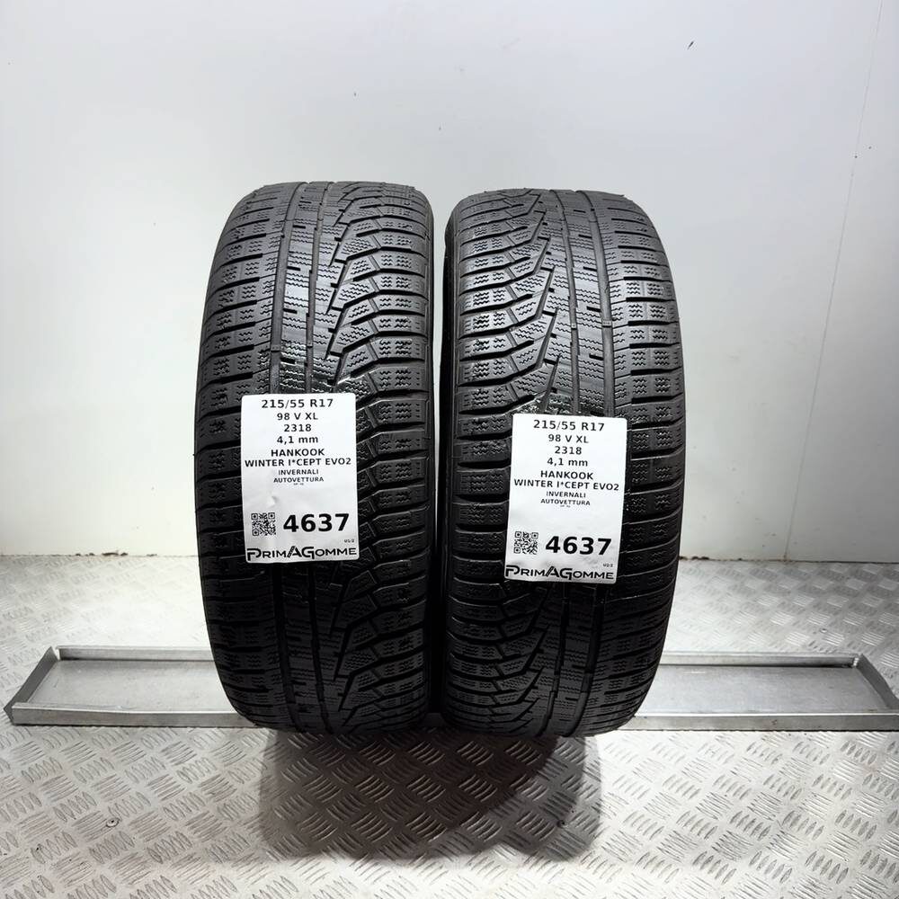 Gomme Usate 215 55 R17 98V XL Hankook Winter I*Cept Evo2 Invernali | Gomme Usate | PrimaGomme.it Gomme usate HANKOOK Winter I*Cept Evo2 215/55 R17 98V