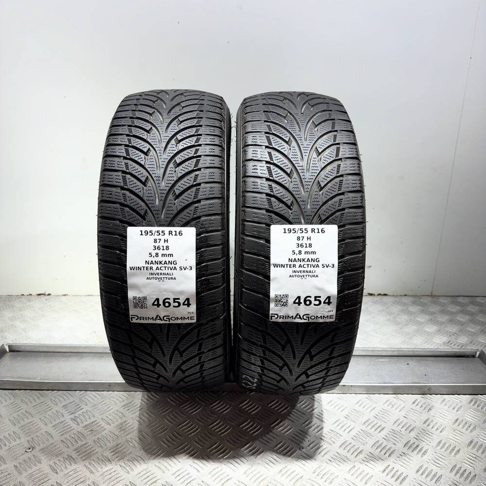 Gomme Usate 195 55 R16 87H Nankang Winter Activa SV-3 83% Invernali | Gomme Usate | PrimaGomme.it Gomme usate NANKANG Winter Activa SV-3 195/55 R16 87H