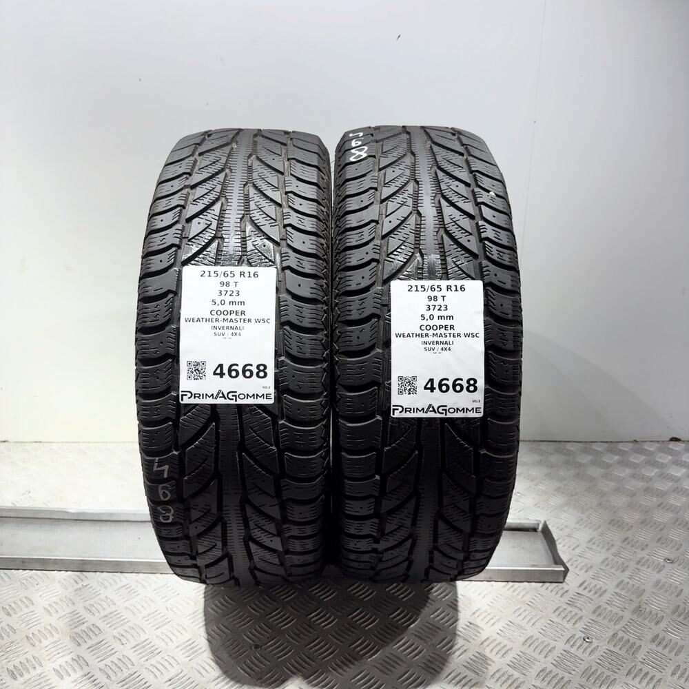 Gomme Usate 215 65 R16 98T Cooper Weather-Master Wsc 71% Invernali | Gomme Usate | PrimaGomme.it Gomme usate COOPER Weather-Master WSC 215/65 R16 98T