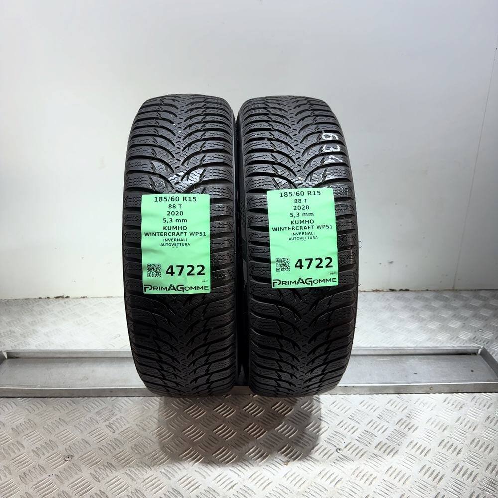 Gomme Usate 185 60 R15 88T Kumho Wintercraft WP51 76% Invernali | Gomme Usate | PrimaGomme.it Gomme usate Kumho Wintercraft WP51 185/60 R15 88T