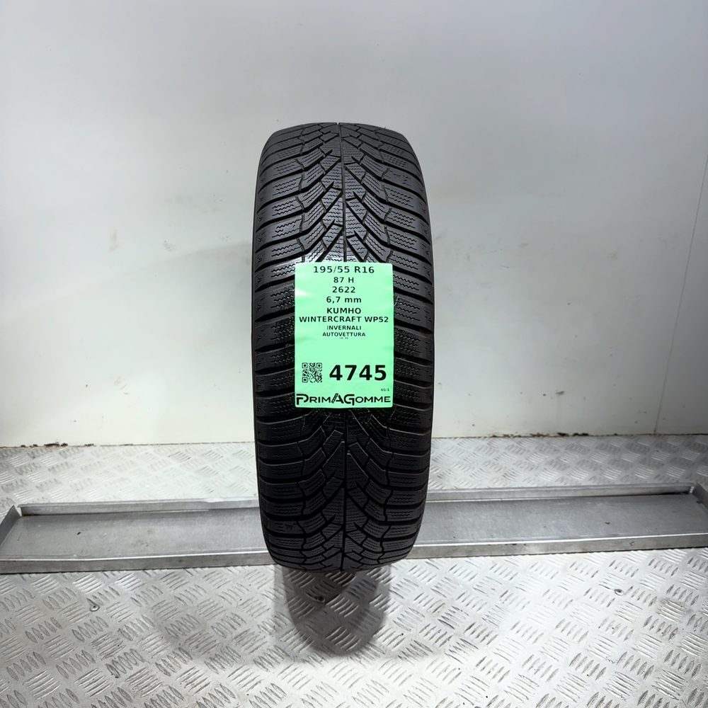 Gomma Usata 195 55 R16 87H Kumho Wintercraft WP52 96% Invernale | Gomme Usate | PrimaGomme.it Gomma usata Kumho Wintercraft WP52 195/55 R16 87H