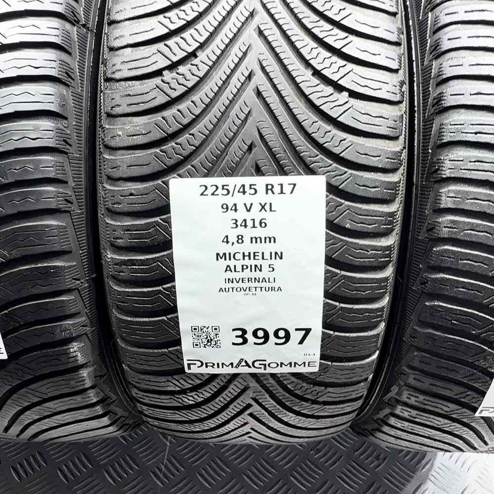 Gomme Usate 225 45 R17 94V XL Michelin Alpin 5 Invernali | Gomme Usate | PrimaGomme.it MICHELIN Alpin 5 225/45 R17 94V, dettaglio fotografico 3