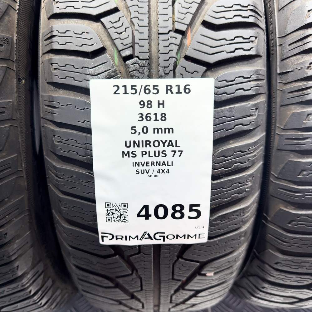 Gomme Usate 215 65 R16 98H Uniroyal MS Plus 77 71% Invernali | Gomme Usate | PrimaGomme.it UNIROYAL MS PLUS 77 215/65 R16 98H, dettaglio fotografico 3