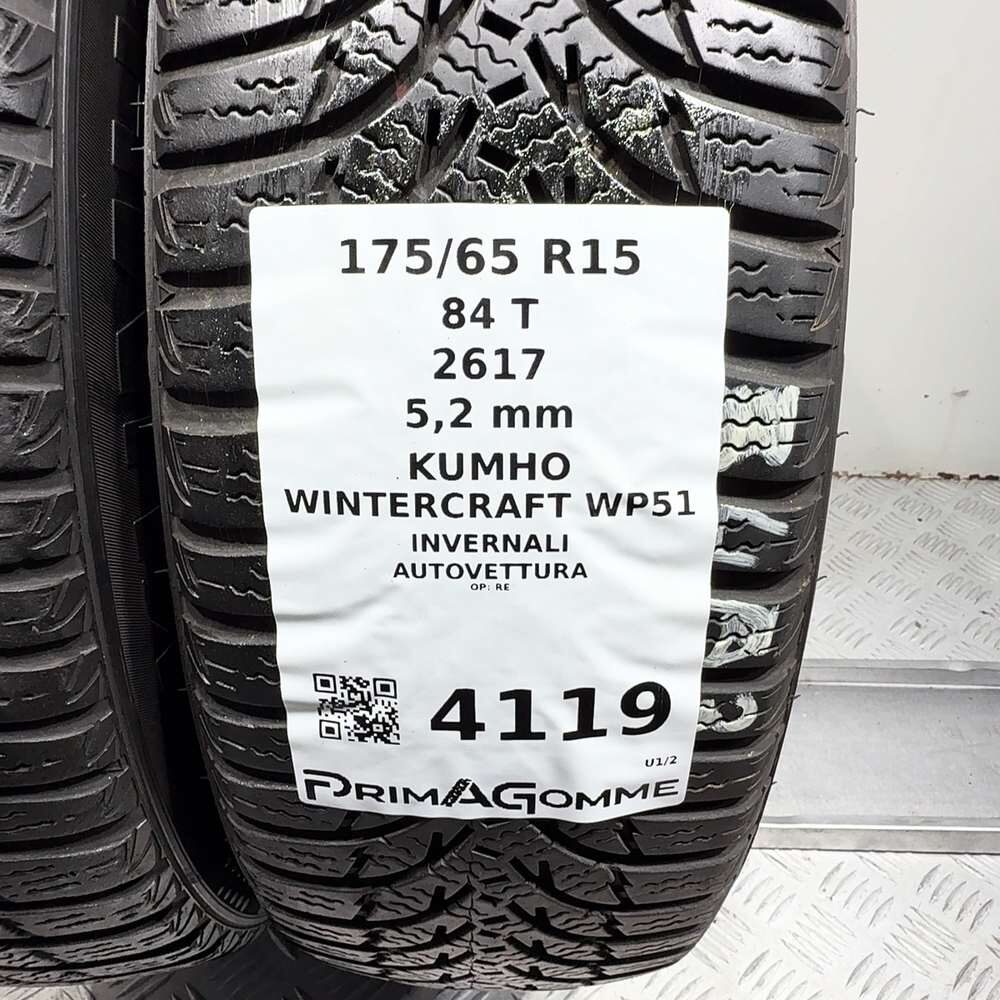 Gomme usate Kumho Wintercraft WP51 175/65 R15 84T – foto 03 | Prima Gomme Kumho Wintercraft WP51 175/65 R15 84T, dettaglio fotografico 3