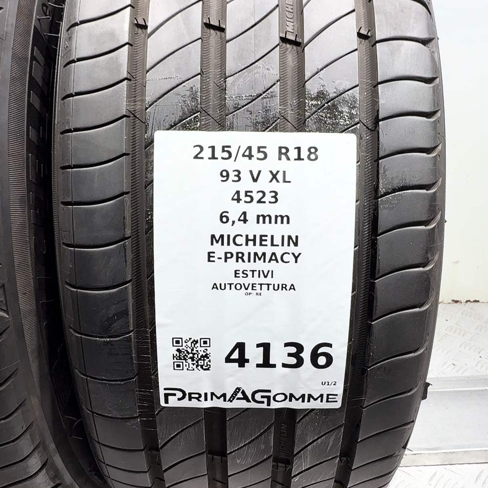Gomme Usate 215 45 R18 93V XL Michelin E-Primacy 91% Estive | Gomme Usate | PrimaGomme.it MICHELIN E-Primacy 215/45 R18 93V, dettaglio fotografico 3