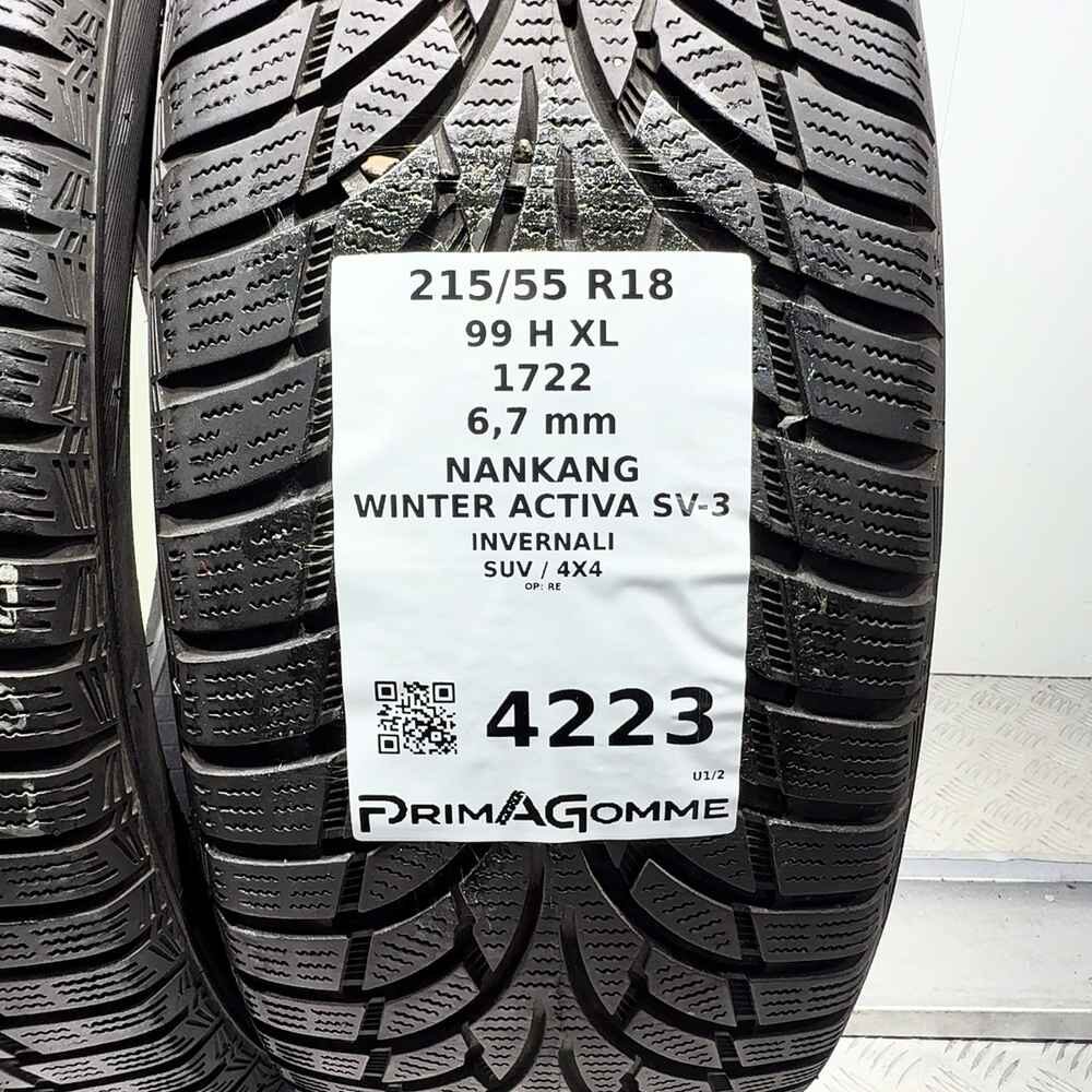 Gomme Usate 215 55 R18 99H XL Nankang Winter Activa SV-3 96% Invernali | Gomme Usate | PrimaGomme.it NANKANG Winter Activa SV-3 215/55 R18 99H, dettaglio fotografico 3