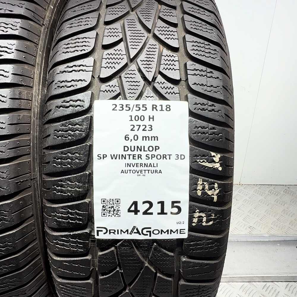 Gomme Usate 235 55 R18 100H Dunlop SP Winter Sport 3D 86% Invernali | Gomme Usate | PrimaGomme.it DUNLOP SP Winter Sport 3D 235/55 R18 100H, dettaglio fotografico 3