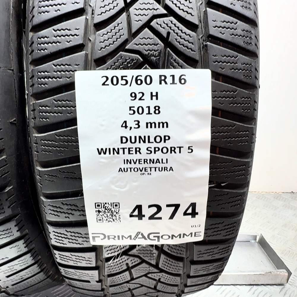 Gomme usate DUNLOP Winter Sport 5 205/60 R16 92H – foto 03 | Prima Gomme DUNLOP Winter Sport 5 205/60 R16 92H, dettaglio fotografico 3