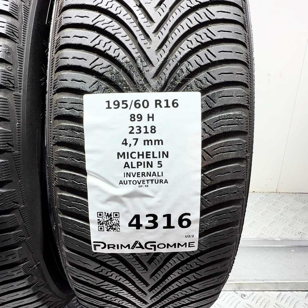 Gomme usate MICHELIN Alpin 5 195/60 R16 89H – foto 03 | Prima Gomme MICHELIN Alpin 5 195/60 R16 89H, dettaglio fotografico 3