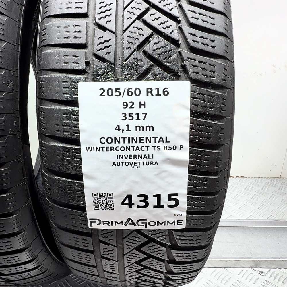 Gomme usate CONTINENTAL Wintercontact TS 850 P 205/60 R16 92H – foto 03 | Prima Gomme CONTINENTAL Wintercontact TS 850 P 205/60 R16 92H, dettaglio fotografico 3
