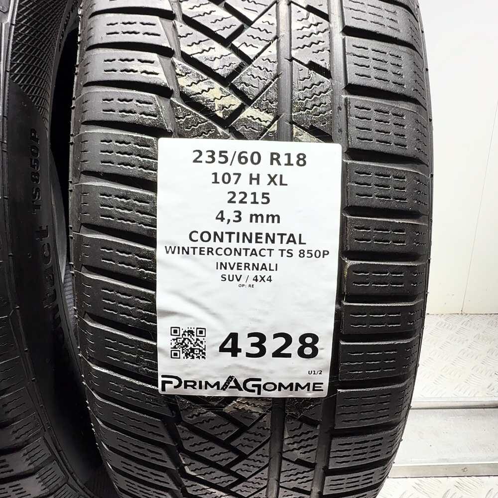 Gomme Usate 235 60 R18 107H XL Continental Wintercontact TS 850P Invernali | Gomme Usate | PrimaGomme.it CONTINENTAL Wintercontact TS 850P 235/60 R18 107H, dettaglio fotografico 3