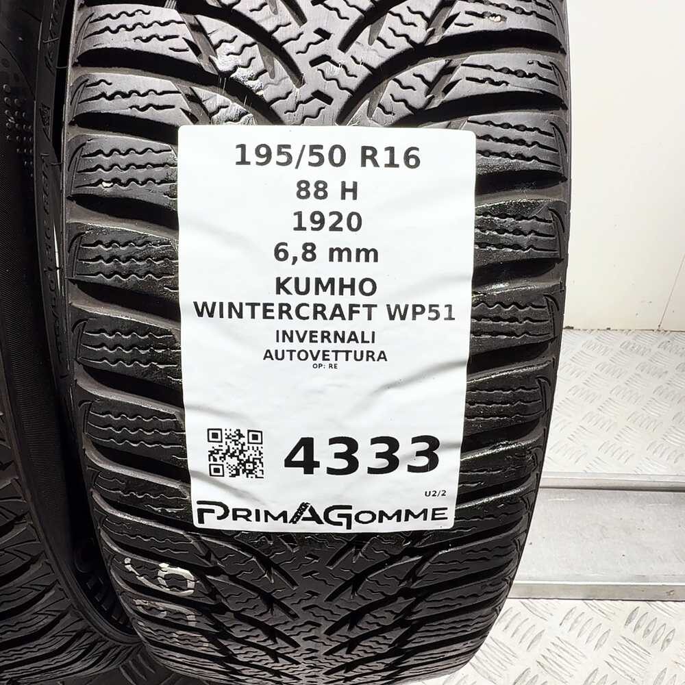 Gomme usate Kumho Wintercraft WP51 195/50 R16 88H – foto 03 | Prima Gomme Kumho Wintercraft WP51 195/50 R16 88H, dettaglio fotografico 3
