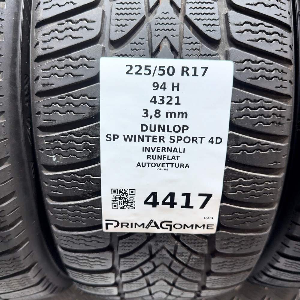 Gomme Usate 225 50 R17 94H Dunlop SP Winter Sport 4D RunFlat Invernali | Gomme Usate | PrimaGomme.it DUNLOP SP Winter Sport 4D 225/50 R17 94H, dettaglio fotografico 3