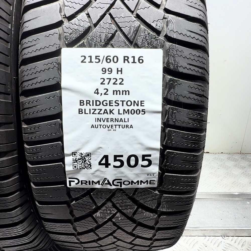 Gomme Usate 215 60 R16 99H Bridgestone Blizzak LM005 Invernali | Gomme Usate | PrimaGomme.it BRIDGESTONE Blizzak LM005 215/60 R16 99H, dettaglio fotografico 3