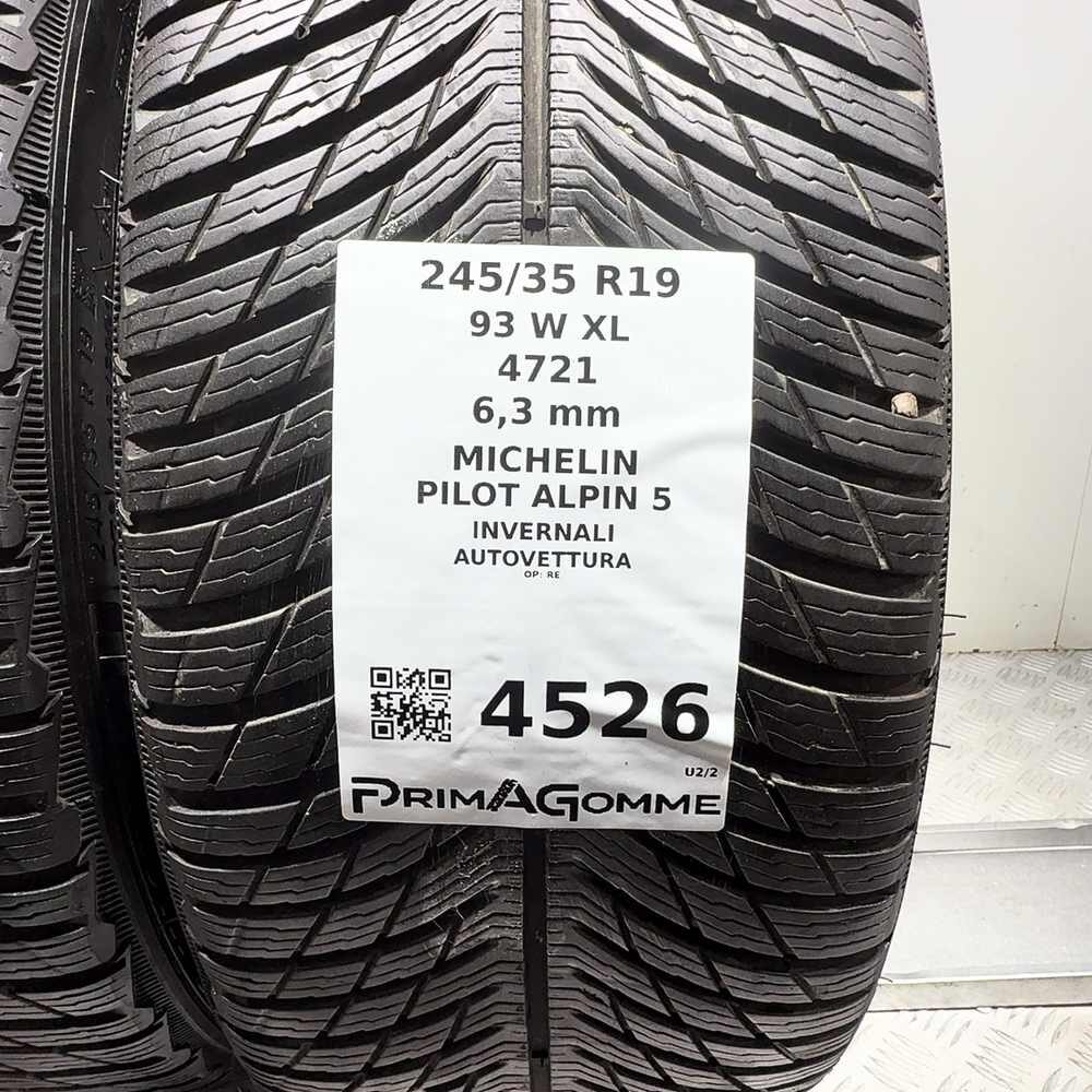 Gomme Usate 245 35 R19 93W XL Michelin Pilot Alpin 5 90% Invernali | Gomme Usate | PrimaGomme.it MICHELIN Pilot Alpin 5 245/35 R19 93W: fino a 270 km/h, dettaglio fotografico 3