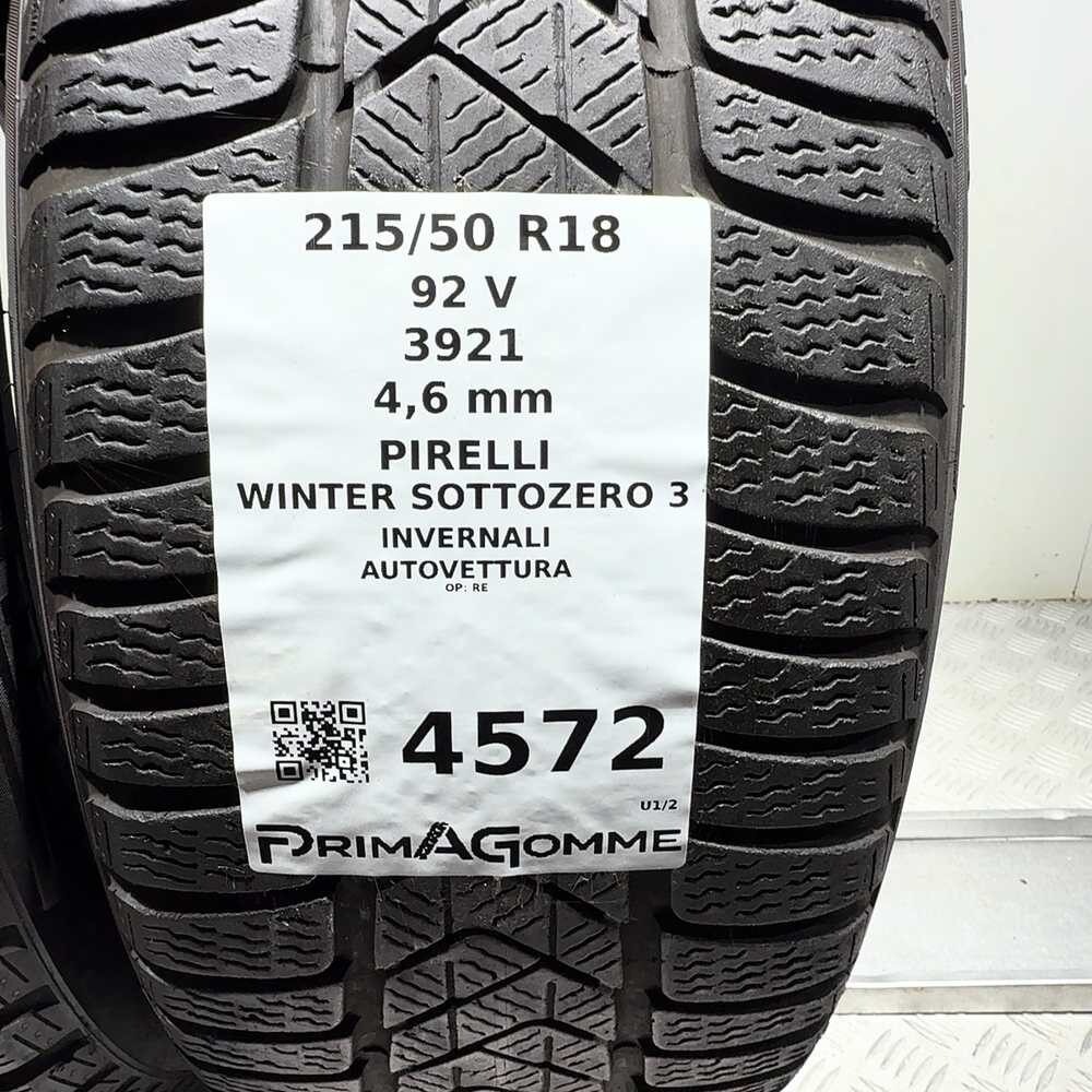 Gomme Usate 215 50 R18 92V Pirelli Winter Sottozero 3 Invernali | Gomme Usate | PrimaGomme.it PIRELLI Winter Sottozero 3 215/50 R18 92V, dettaglio fotografico 3