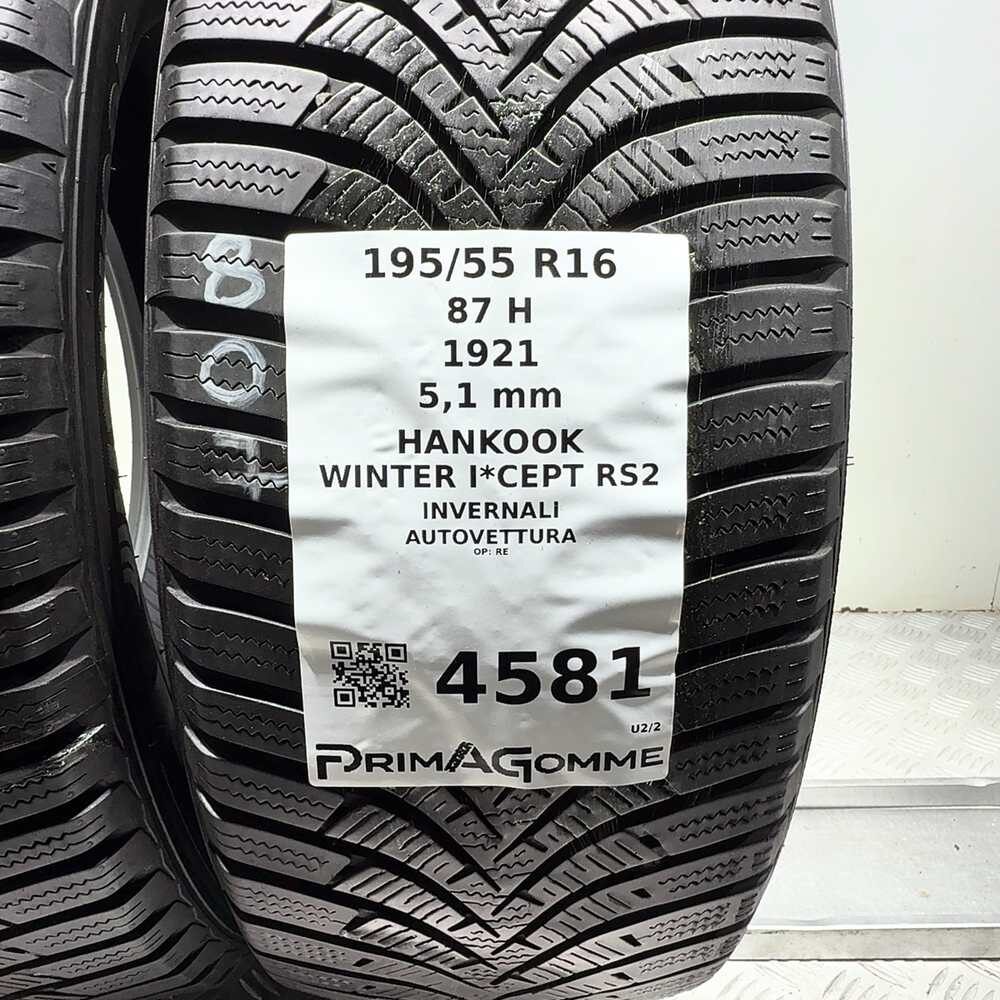 Gomme Usate 195 55 R16 87H Hankook Winter I*Cept RS2 73% Invernali | Gomme Usate | PrimaGomme.it HANKOOK Winter I*Cept RS2 195/55 R16 87H, dettaglio fotografico 3