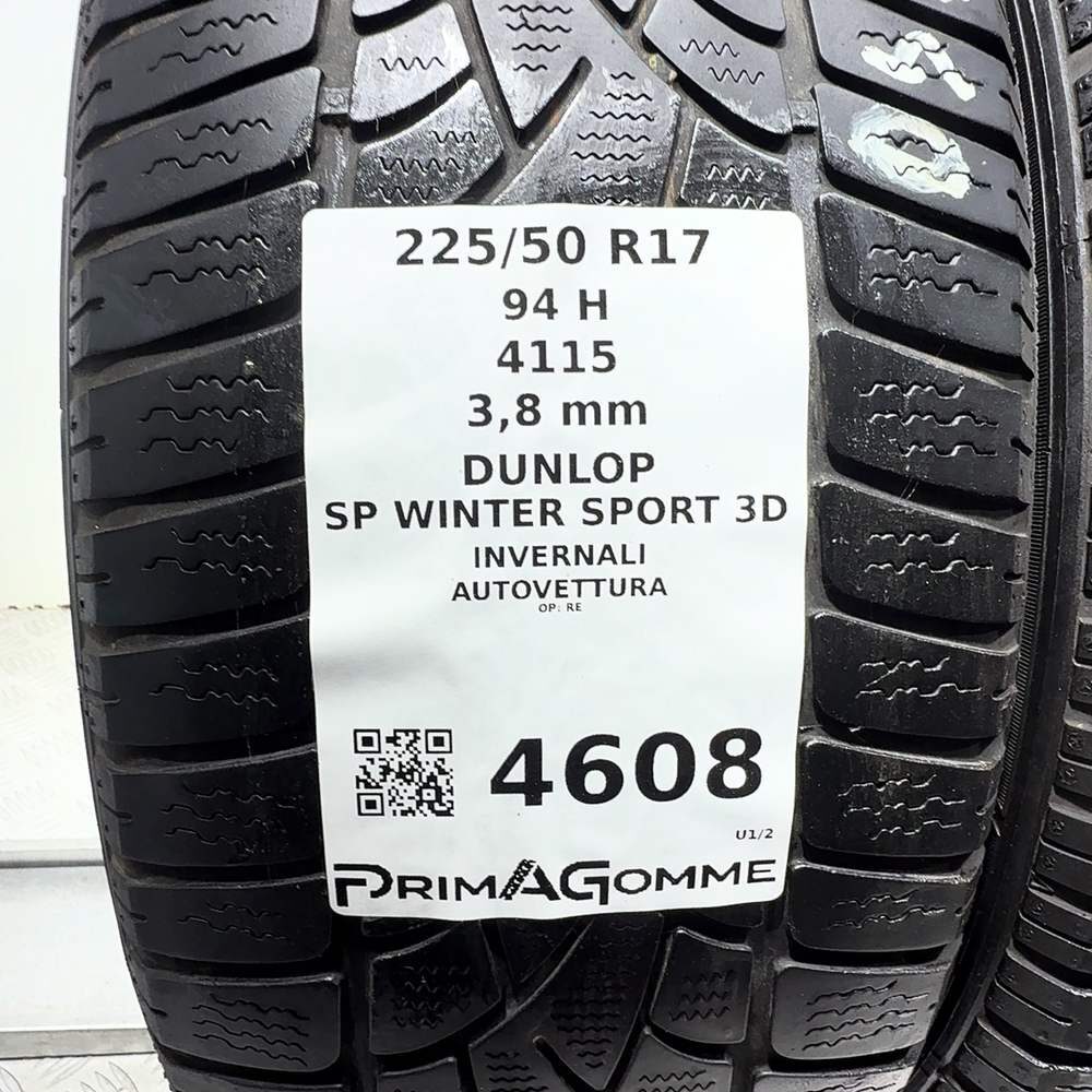 Gomme Usate 225 50 R17 94H Dunlop SP Winter Sport 3D Invernali | Gomme Usate | PrimaGomme.it DUNLOP SP Winter Sport 3D 225/50 R17 94H, dettaglio fotografico 3