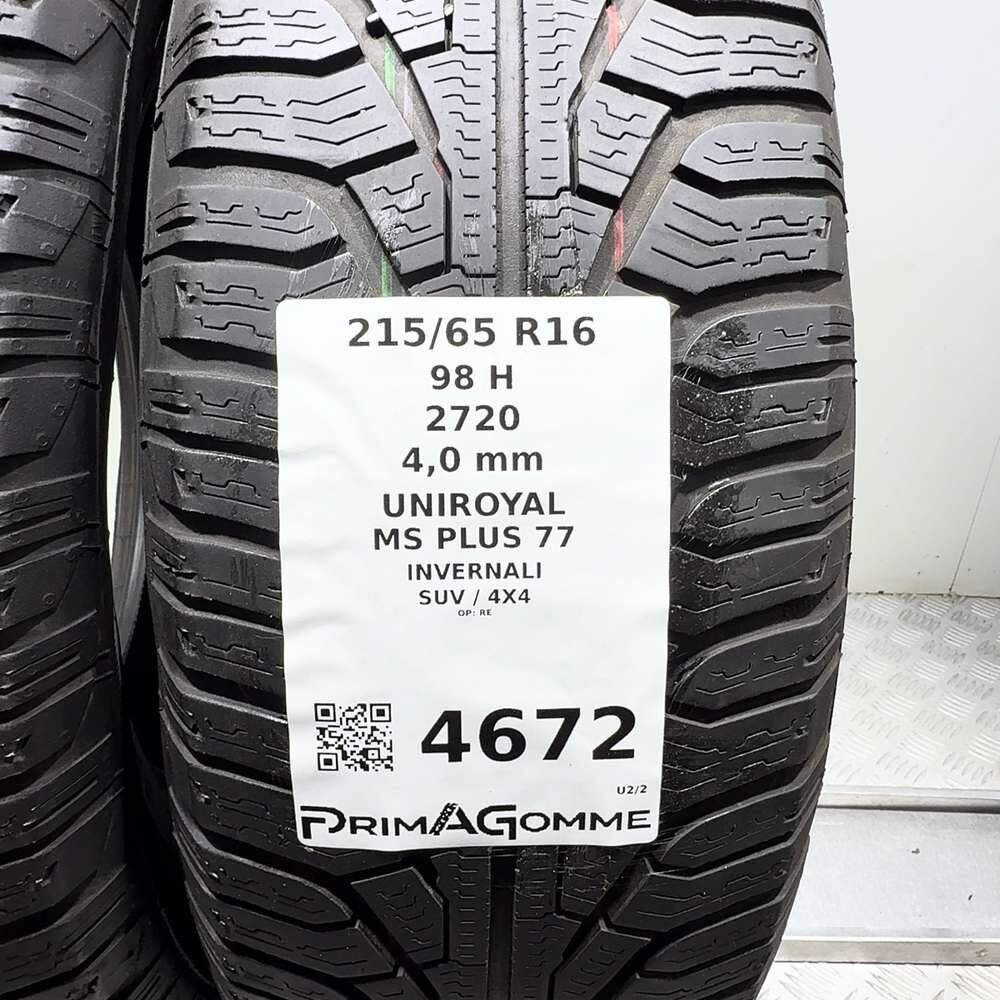 Gomme Usate 215 65 R16 98H Uniroyal MS Plus 77 Invernali | Gomme Usate | PrimaGomme.it UNIROYAL MS PLUS 77 215/65 R16 98H, dettaglio fotografico 3