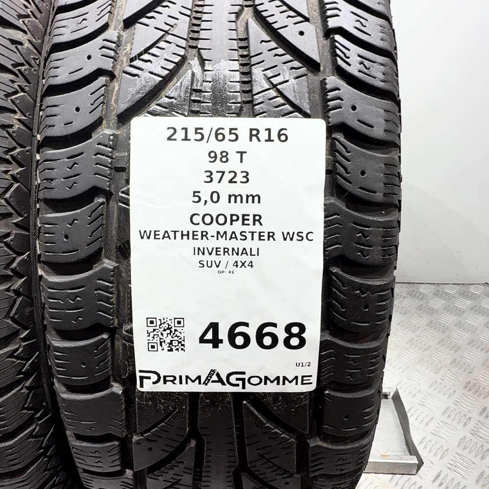 Gomme Usate 215 65 R16 98T Cooper Weather-Master Wsc 71% Invernali | Gomme Usate | PrimaGomme.it COOPER Weather-Master WSC 215/65 R16 98T, dettaglio fotografico 3