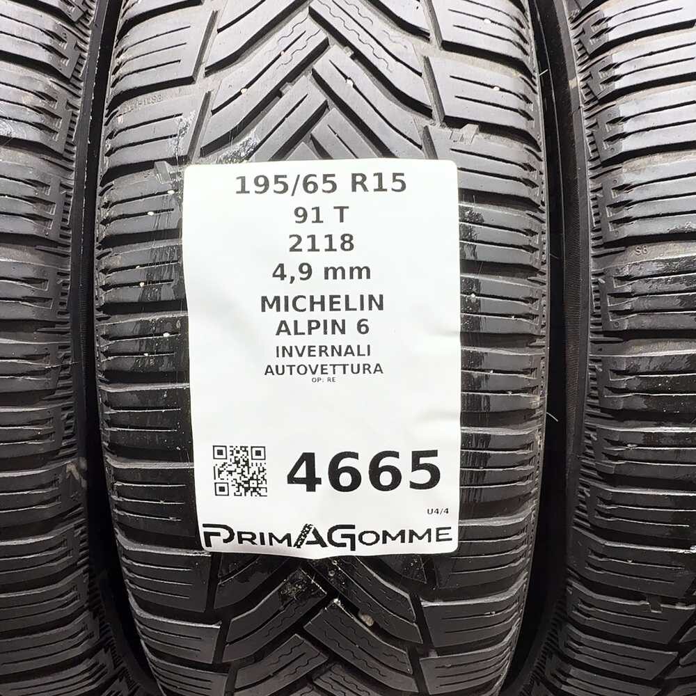 Gomme Usate 195 65 R15 91T Michelin Alpin 6 Invernali | Gomme Usate | PrimaGomme.it MICHELIN Alpin 6 195/65 R15 91T, dettaglio fotografico 3