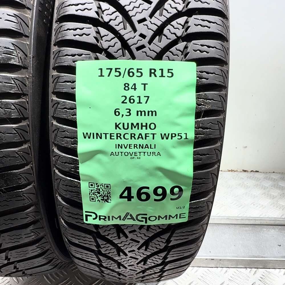 Gomme Usate 175 65 R15 84T Kumho Wintercraft WP51 90% Invernali | Gomme Usate | PrimaGomme.it Kumho Wintercraft WP51 175/65 R15 84T, dettaglio fotografico 3