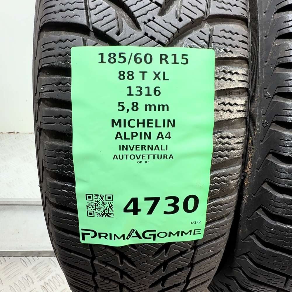 Gomme Usate 185 60 R15 88T XL Michelin Alpin A4 83% Invernali | Gomme Usate | PrimaGomme.it MICHELIN Alpin A4 185/60 R15 88T, dettaglio fotografico 3