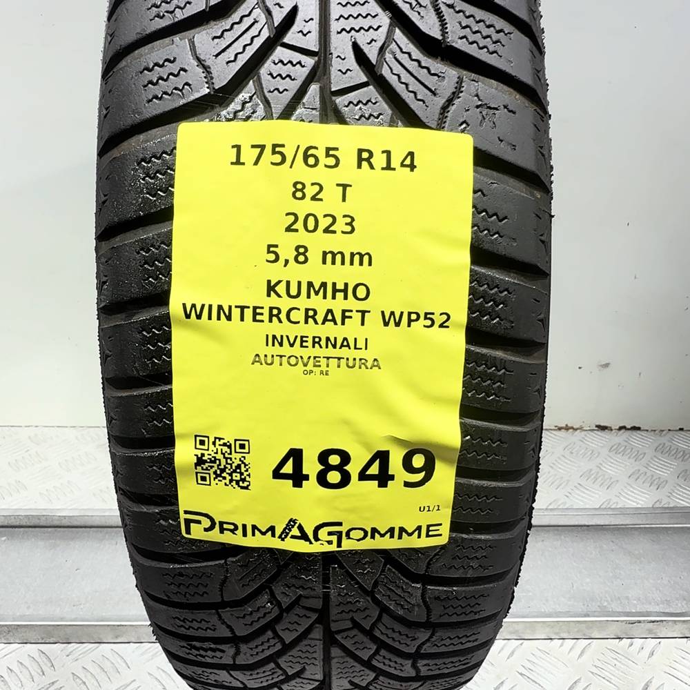 Gomma usata Kumho Wintercraft WP52 175/65 R14 82T – foto 03 | Prima Gomme Kumho Wintercraft WP52 175/65 R14 82T, dettaglio fotografico 3