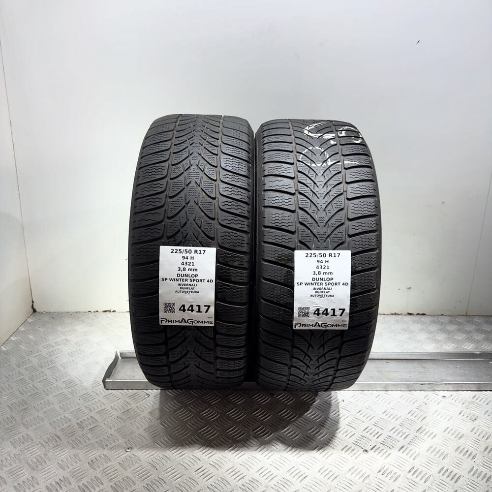 Gomme Usate 225 50 R17 94H Dunlop SP Winter Sport 4D RunFlat Invernali | Gomme Usate | PrimaGomme.it DUNLOP SP Winter Sport 4D 225/50 R17 94H, dettaglio fotografico 4