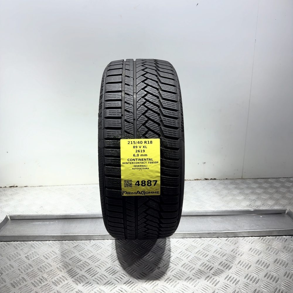 Gomma Usata 215 40 R18 89V XL Continental Wintercontact TS850P 86% Invernale | Gomme Usate | PrimaGomme.it Gomma usata CONTINENTAL WinterContact TS850P 215/40 R18 89V