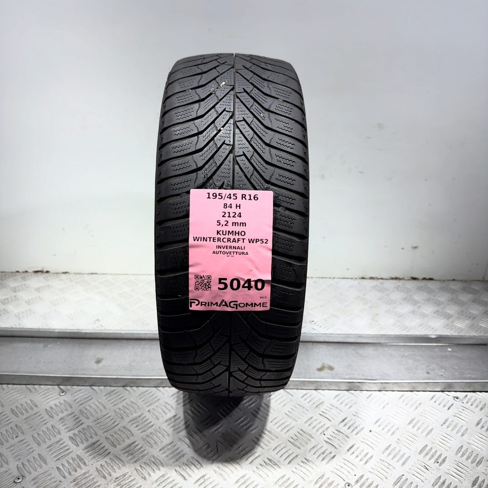 Gomma usata Kumho Wintercraft WP52 195/45 R16 84H | Prima Gomme Gomma usata Kumho Wintercraft WP52 195/45 R16 84H