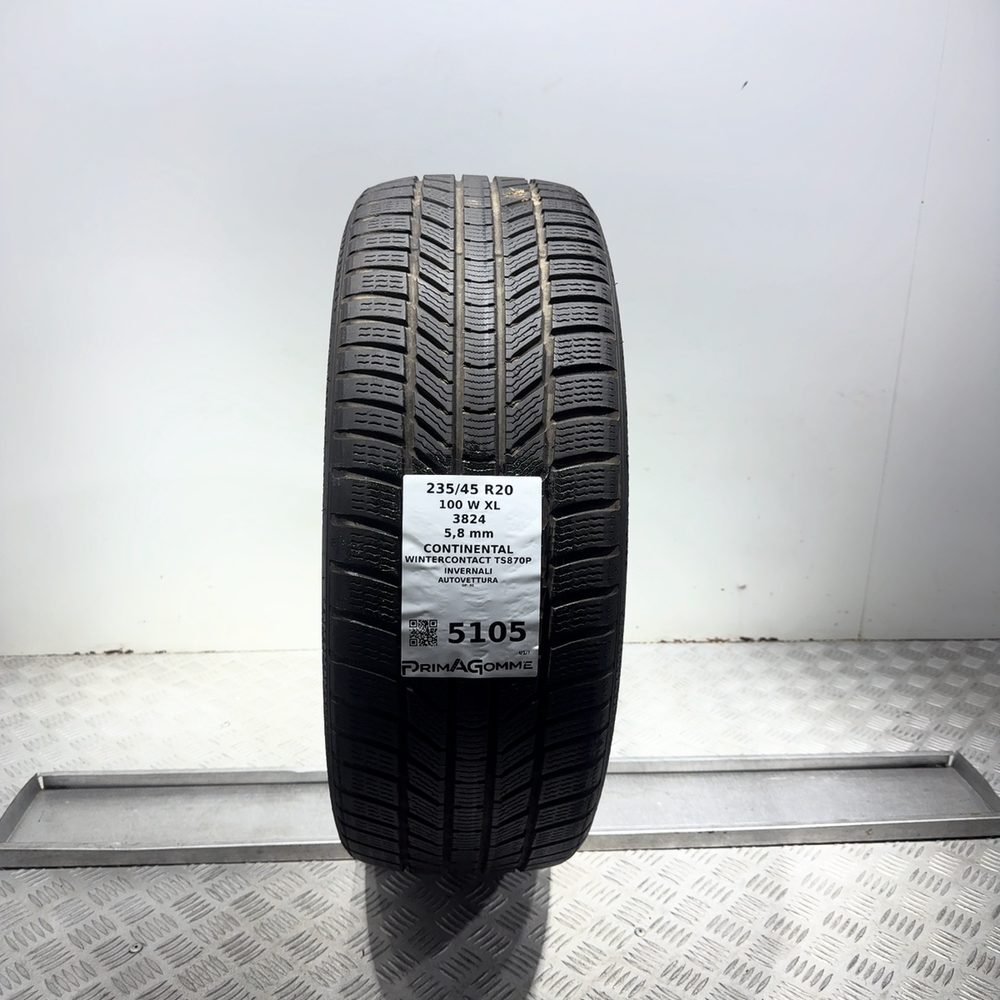 Gomma usata CONTINENTAL WinterContact TS870P 235/45 R20 100W: fino a 270 km/h | Prima Gomme Gomma usata CONTINENTAL WinterContact TS870P 235/45 R20 100W: fino a 270 km/h