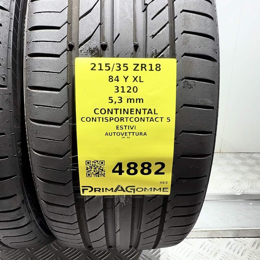 Gomme Usate 215 35 ZR18 84Y XL Continental Contisportcontact 5 76% Estive | Gomme Usate | PrimaGomme.it CONTINENTAL ContiSportContact 5 215/35 ZR18 84Y: fino a 300 km/h, dettaglio fotografico 3
