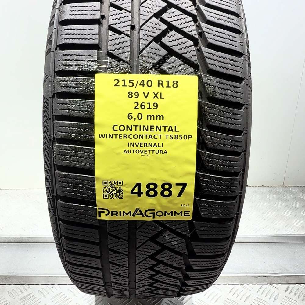 Gomma Usata 215 40 R18 89V XL Continental Wintercontact TS850P 86% Invernale | Gomme Usate | PrimaGomme.it CONTINENTAL WinterContact TS850P 215/40 R18 89V, dettaglio fotografico 3