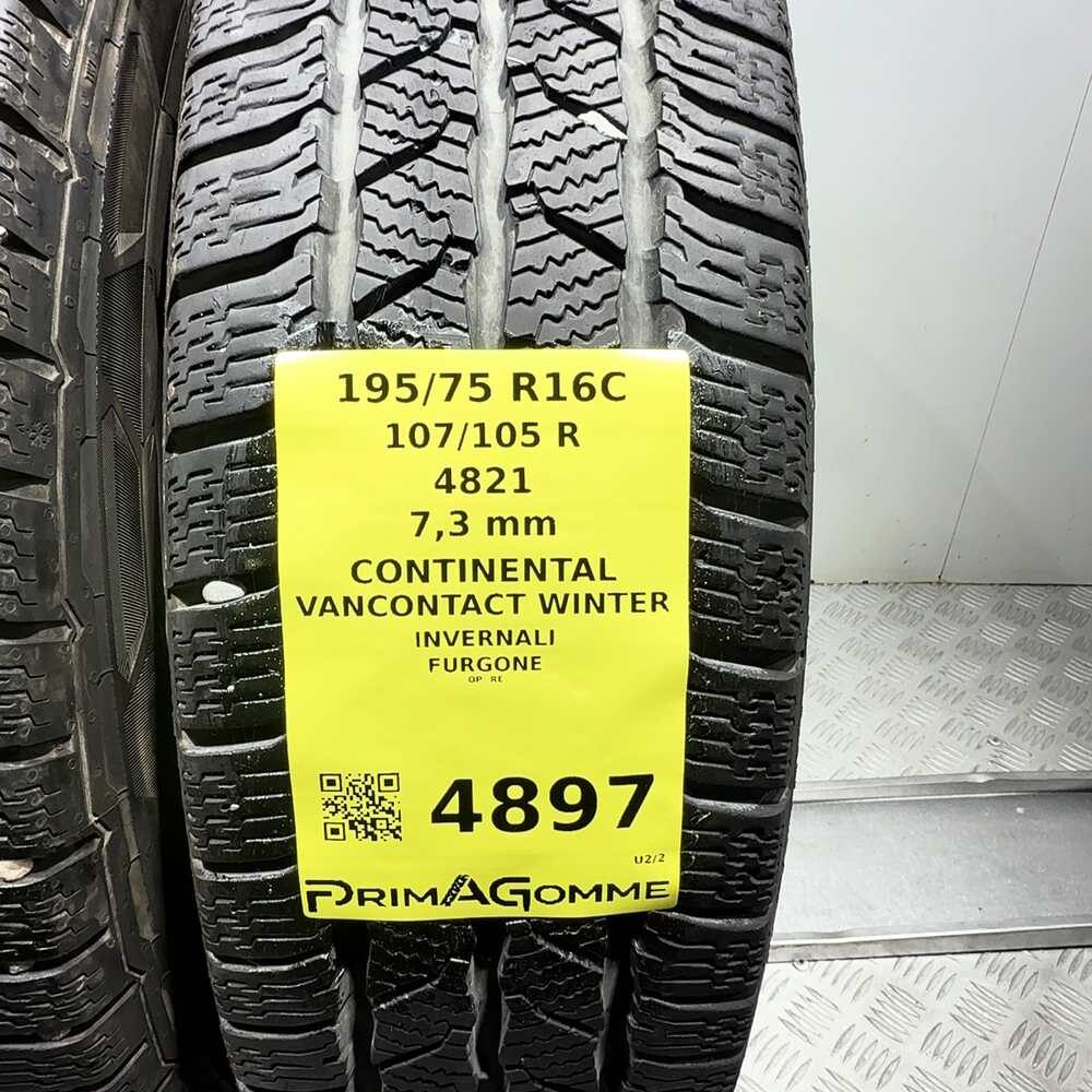 Gomme Usate 195 75 R16C 107/105R Continental Vancontact Winter 98% Invernali | Gomme Usate | PrimaGomme.it CONTINENTAL VanContact Winter 195/75 R16C 107/105R, dettaglio fotografico 3
