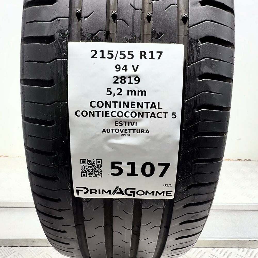 Gomma usata CONTINENTAL ContiEcoContact 5 215/55 R17 94V – foto 03 | Prima Gomme CONTINENTAL ContiEcoContact 5 215/55 R17 94V, dettaglio fotografico 3
