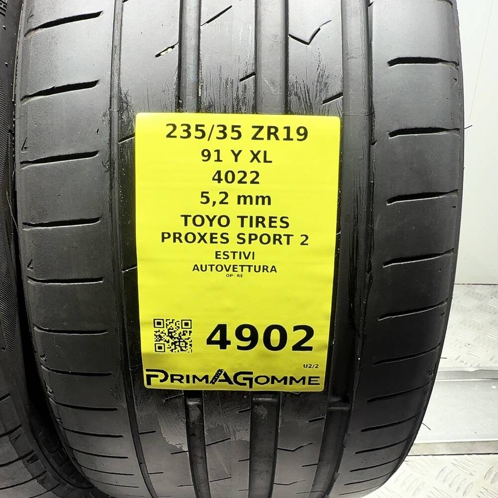 Gomme Usate 235 35 ZR19 91Y XL Toyo Tires Proxes Sport 2 74% Estive | Gomme Usate | PrimaGomme.it TOYO TIRES Proxes Sport 2 235/35 ZR19 91Y: fino a 300 km/h, dettaglio fotografico 3