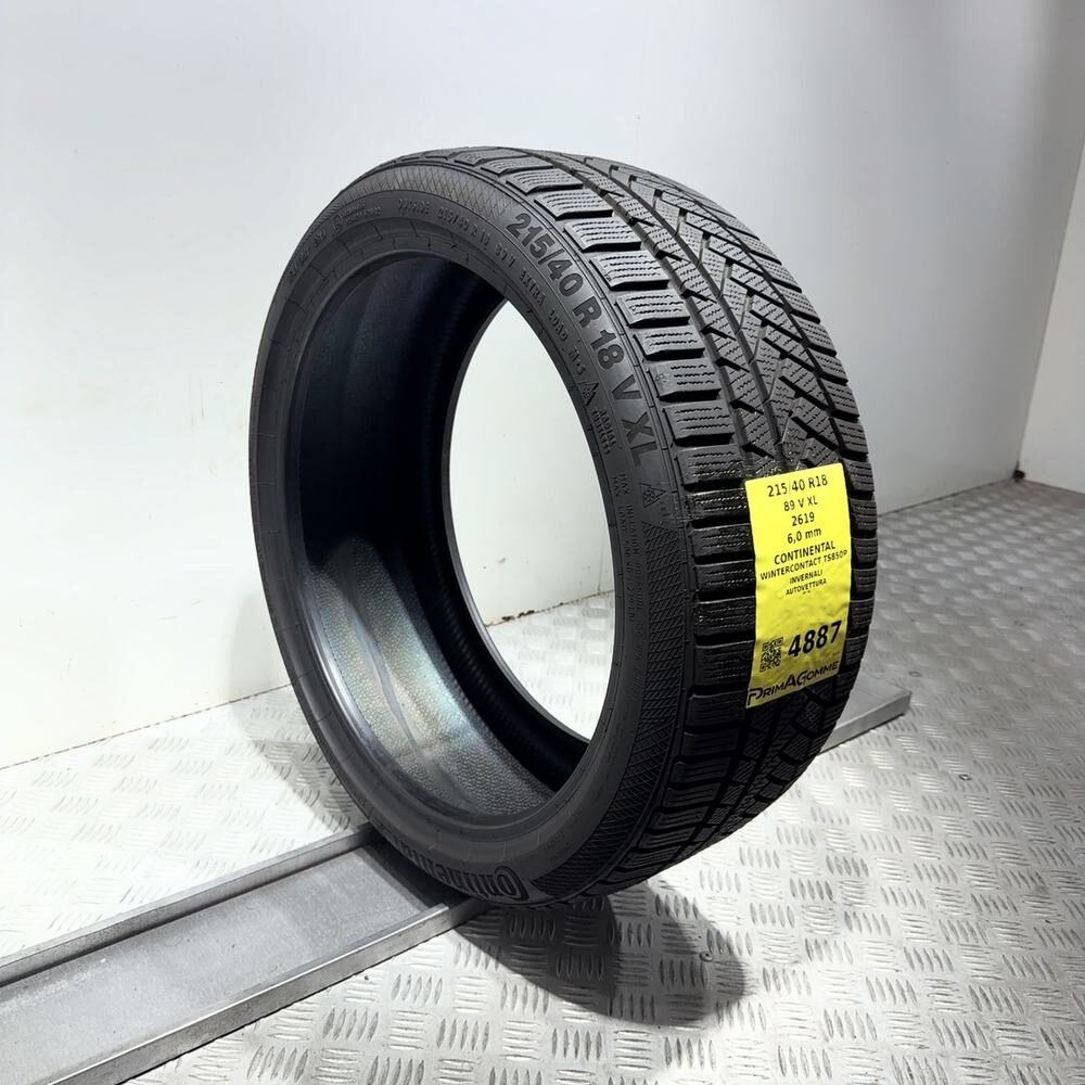 Gomma Usata 215 40 R18 89V XL Continental Wintercontact TS850P 86% Invernale | Gomme Usate | PrimaGomme.it CONTINENTAL WinterContact TS850P 215/40 R18 89V, dettaglio fotografico 5